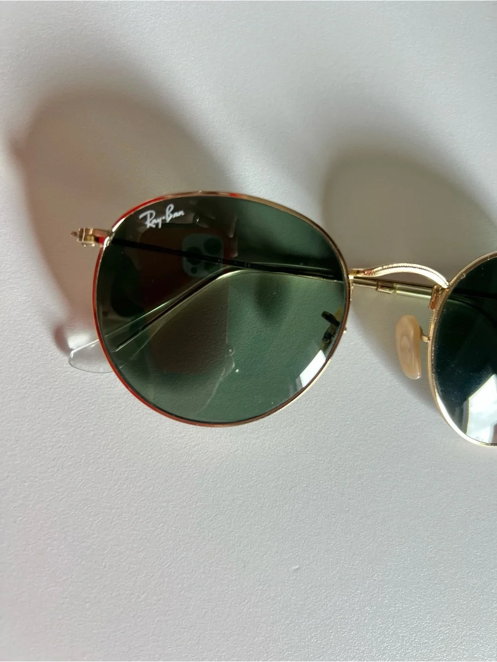 Ray-Ban Gold Frame Sunglasses with Green Lenses